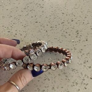 Plunder Silver and Copper Crystal Bracelets